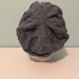 Gray Wool/Silk Handknit Beret